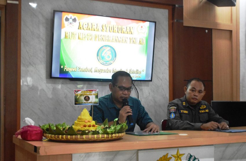 Korem 043/Gatam Gelar Syukuran HUT Ke-73 Penerangan TNI AD