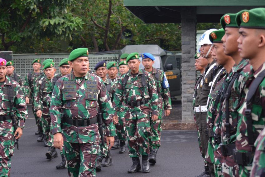Tiga Matra TNI Wilayah Provinsi Lampung Ikuti Apel Gelar Pasukan Pengamanan Pemilu Tahun 2024 Tersebar, Secara Virtual Dengan Panglima TNI