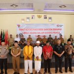 Kapolres Mesuji Menghadiri Rapat Koordinasi Desk, Doa Bersama Lintas Agama Dalam Rangka Pemilu 2024 dan Penandatanganan Pakta Integritas Pemilu Damai Kepala Desa Se Kabupaten Mesuji.