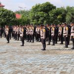 Polres Mesuji Gelar Apel Kesiapan Dan Pergeseran Pasukan Ops Mantap Brata Krakatau 2024 Pada Tahap Pemungutan Suara Pemilihan Umum