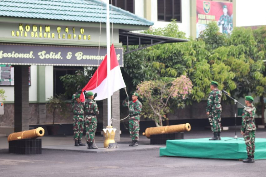 Pupuk Jiwa Patriotisme, Kodim 0410/Kota Bandar Lampung Gelar Upacara Bendera