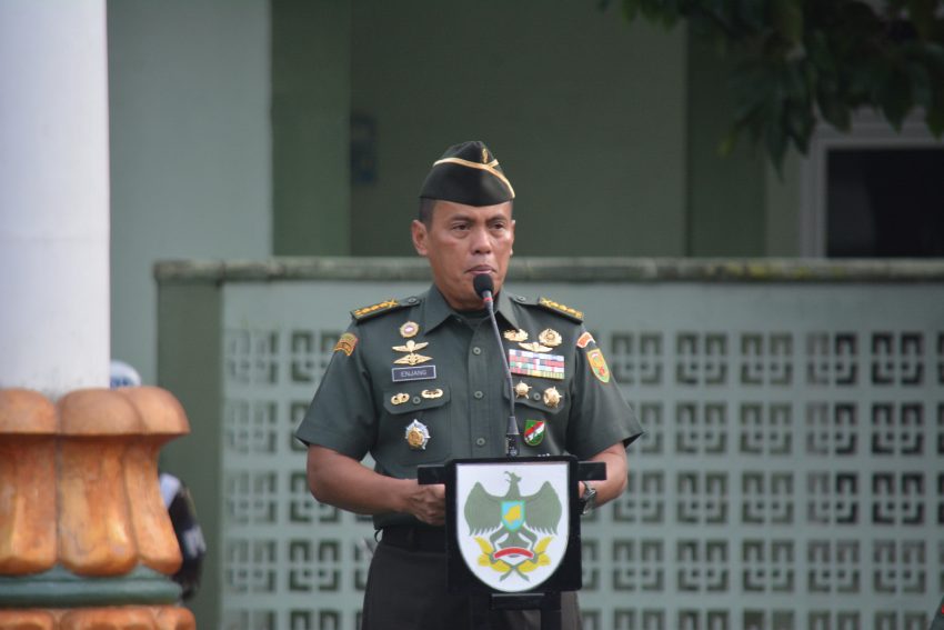 Upacara Bulanan Kasrem 043/Gatam Sampaikan Perintah Pangdam II/Swj