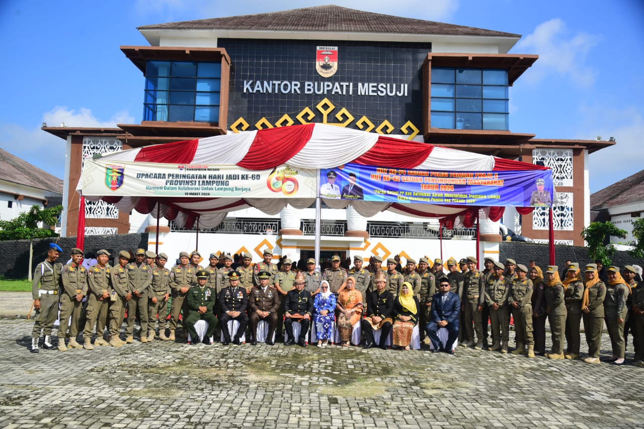 Kapolres Mesuji Hadiri Upacara HUT Provinsi Lampung Ke-60 Tahun