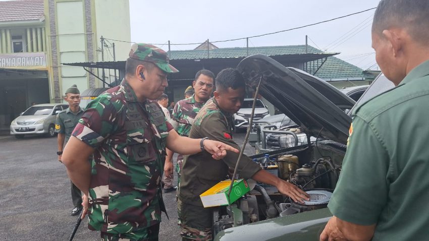 Tim Asnik Denpal II/3 Bandar Lampung Cek Ranmor Dinas Kodim 0410/KBL