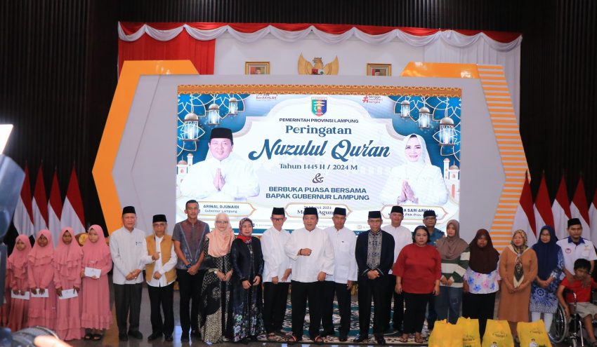 Danrem 043/Gatam Hadiri Peringatan Nuzulul Qur’an Tahun 1445 H Bersama Gubernur Dan Forkopimda Provinsi Lampung