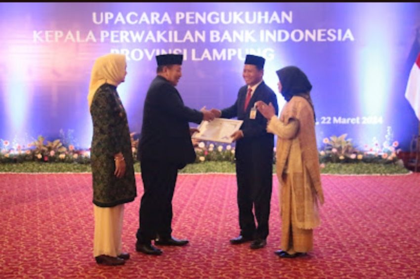 Junanto Herdiawan Dikukuhkan sebagai Kepala BI Provinsi Lampung, Gubernur Arinal Ajak Lanjutkan Sinergi dan Kolaborasi