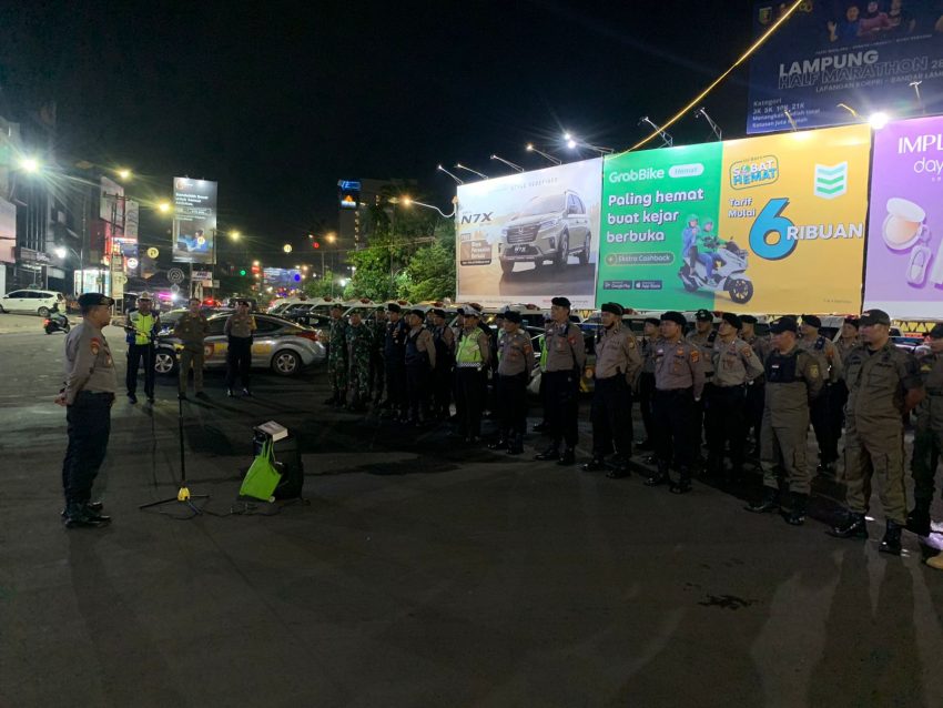 Jaga Kondusifitas, TNI – Polri di Bandar Lampung Gelar Patroli Sekala Besar
