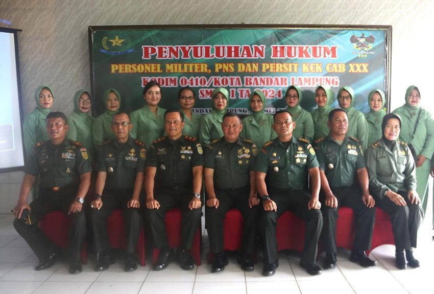 Tingkatkan Kesadaran Hukum, Prajurit dan PNS Kodim 0410/KBL Ikuti Sosialisasi Hukum dari Kumdam II/Sriwijaya