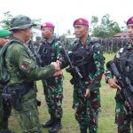 Pelepasan Yonif 7 Marinir dari Satgas Pamtas Mobile RI-PNG
