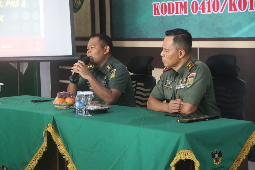Cegah Penyalahgunaan Narkoba, Kodim 0410/KBL Gelar Sosialisasi P4GN Bagi Prajurit dan PNS