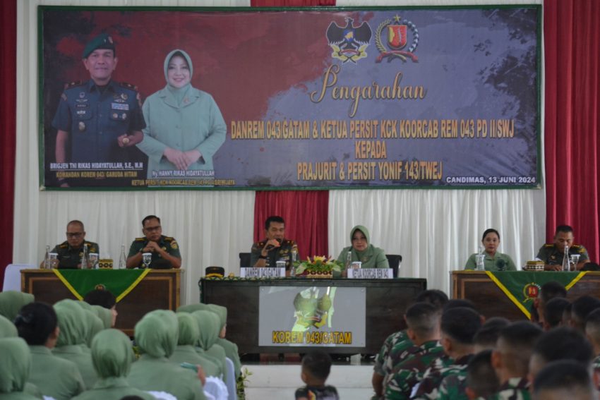 Danrem 043/Gatam Tegas Larang Adanya Kekerasan Dalam Rumah Tangga Prajurit Yonif 143/TWEJ