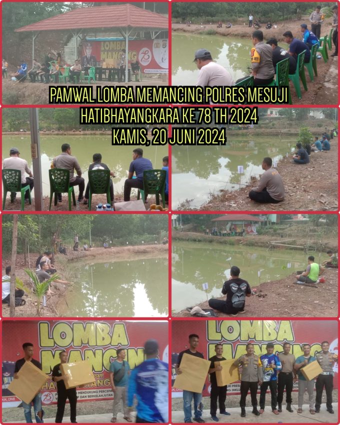 Peringati Ulta Bhayangkara Ke-78 Polres Mesuji Gelar Lomba Mancing Ikan