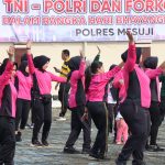 Peringati HUT Bhayangkara ke-78 Polres Mesuji Adakan Senam Bersama