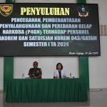 Cegah Penyalahgunaan Narkoba, Prajurit Dan PNS Korem 043/Gatam Ikuti Penyuluhan P4GN