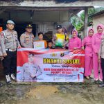 HUT Bhayangkara Ke-78 Polsek Mestim Gelar Pelaksanaan Baksos Kepada Masyarakat Kurang Mampu