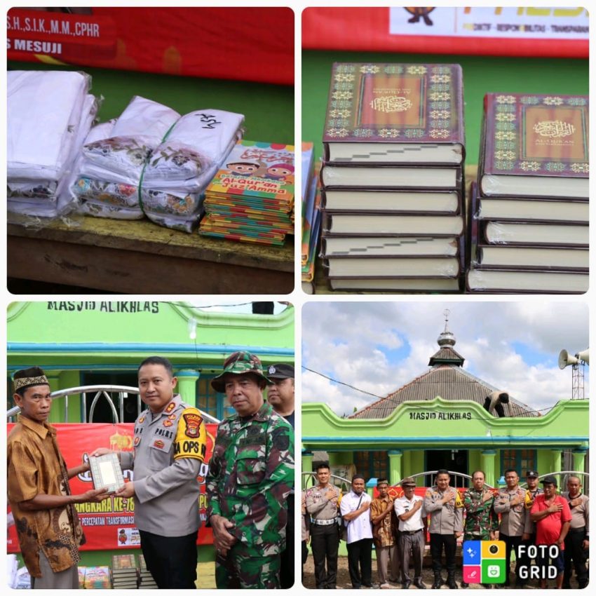 Kapolres Mesuji Bersma PJU Lakukan Bhakti Sosial Serta Bhakti Religi Ditempat Ibadah