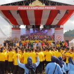 Semarakan Hari Bhayangkara Ke 78, Polda Lampung Gelar Olahraga Bersama TNI-Polri