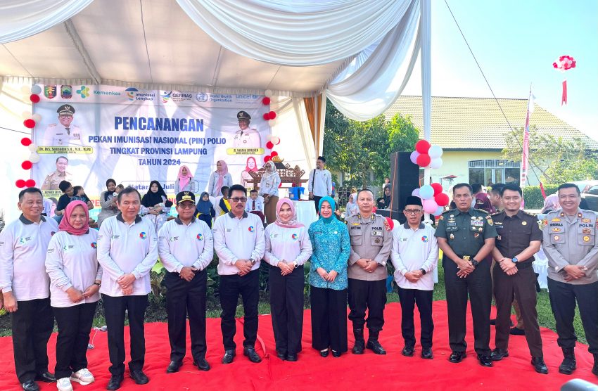 Hadiri Pencanangan PIN Polio Tingkat Provinsi Lampung, Kasrem 043/Gatam Siap Dukung Dan Sukseskan Pekan Imunisasi Nasional Polio