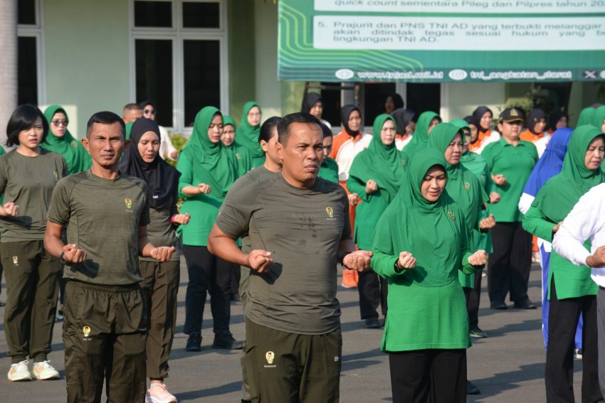 Olahraga Bersama Korem 043/Gatam Dengan Pepabri Kenalkan Terapi Ling Tien Kung