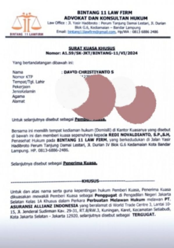 Premi Asuransi Tiap Tahun Bertambah Tanpa Ada Rincian, Karyawan PT. Gunung Mas Danapati Gugat Asuransi Allianz,