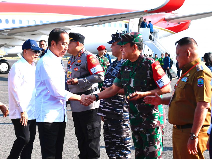 Satuan TNI, Polri Dan Pemda Wilayah Provinsi Lampung Amankan Kunker Presiden RI Resmikan Bendungan Marga Tiga, SPAM Dan Pasar Pasir Gintung