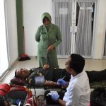 Jelang HUT Ke- 77 Korem 043/Gatam Tahun 2024 Anggota Korem Donor Darah
