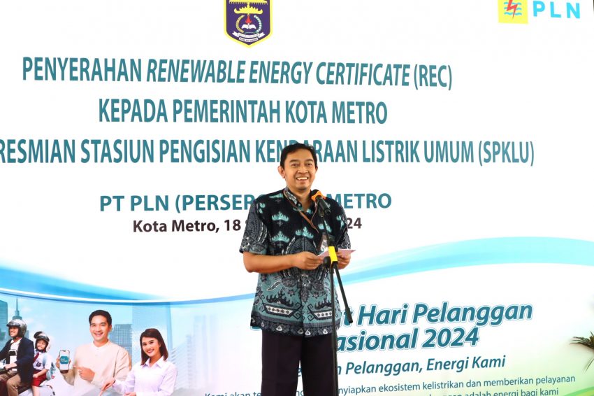 Dorong Ekosistem Kendaraan Listrik, Kolaborasi Pemkot dan PLN Hadirkan SPKLU Pertama di Kota Metro