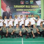 Turnamen Bulu Tangkis Danrem Cup HUT Ke-79 TNI Tahun 2024 Resmi Dibuka Danrem 043/Gatam