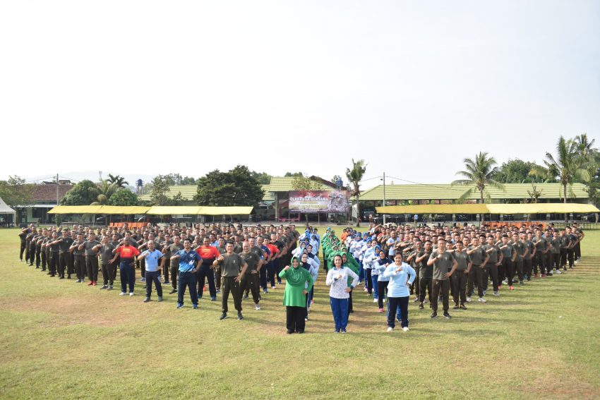 Jalin Kebersamaan Dan Sinergitas, TNI Wilayah Provinsi Lampung Gelar Olahraga Bersama