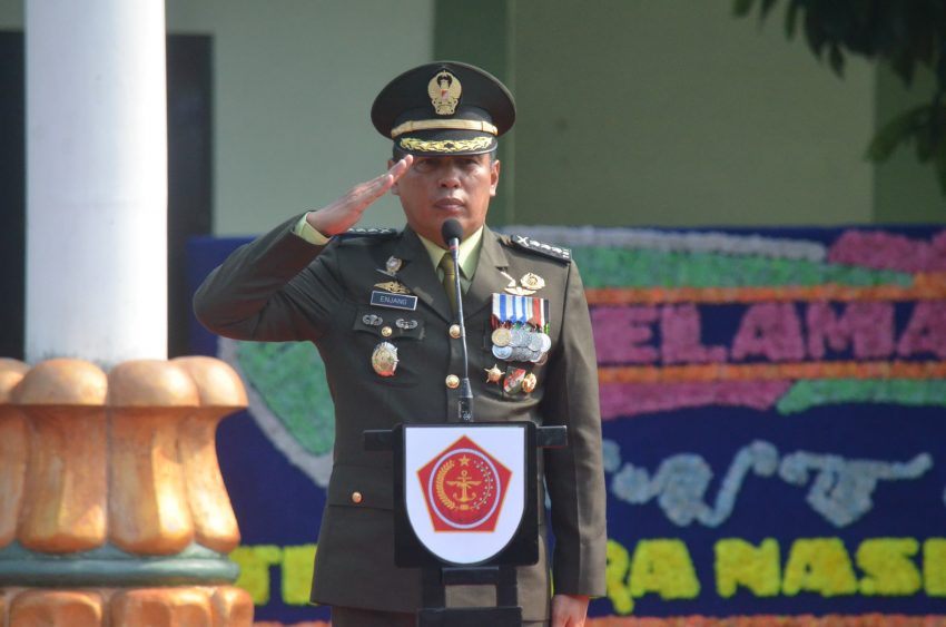 Peringati HUT Ke-79 Tahun 2024 TNI Wilayah Provinsi Lampung Gelar Upacara