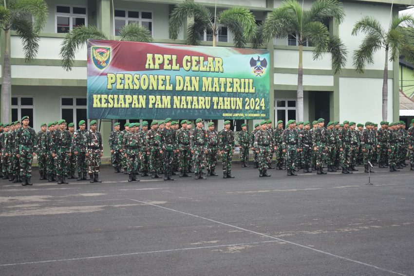 Apel Gelar Personel Dan Materiil, Korem 043/Gatam Siap Amankan Nataru Tahun 2024
