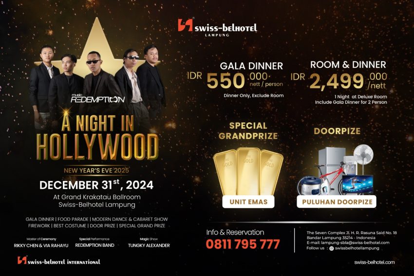Swiss-Belhotel Lampung Hadirkan Malam Tahun Baru Ala Hollywood