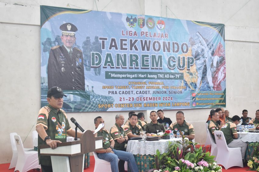 Liga Pelajar Taekwondo Danrem Cup 2024, Resmi Dibuka Danrem 043/Gatam