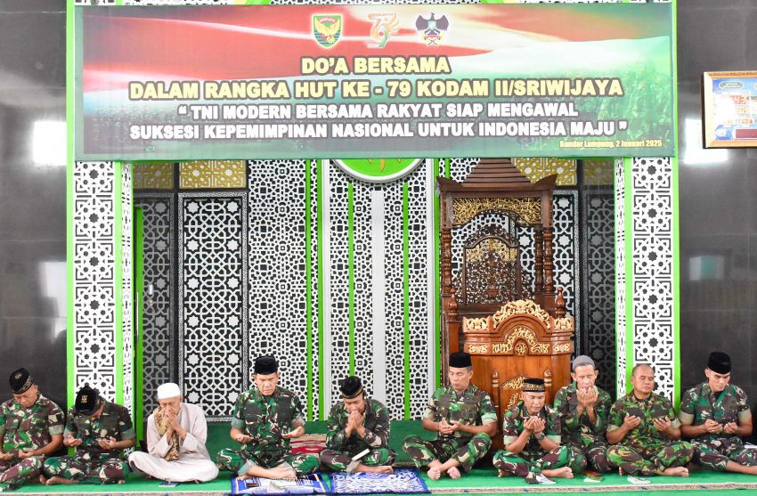 Peringati HUT Ke-79 Kodam II/Swj Tahun 2025, Korem 043/Gatam Gelar Do’a Bersama