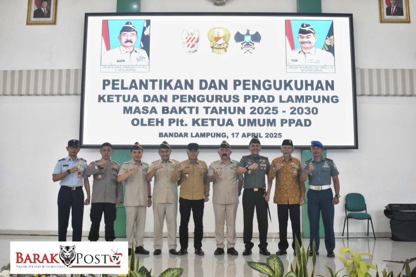 Pengurus PPAD Dikukuhkan, Danrem 043/Gatam Berharap Pengurus Dapat Bersinergi dengan Stakeholder Provinsi Lampung