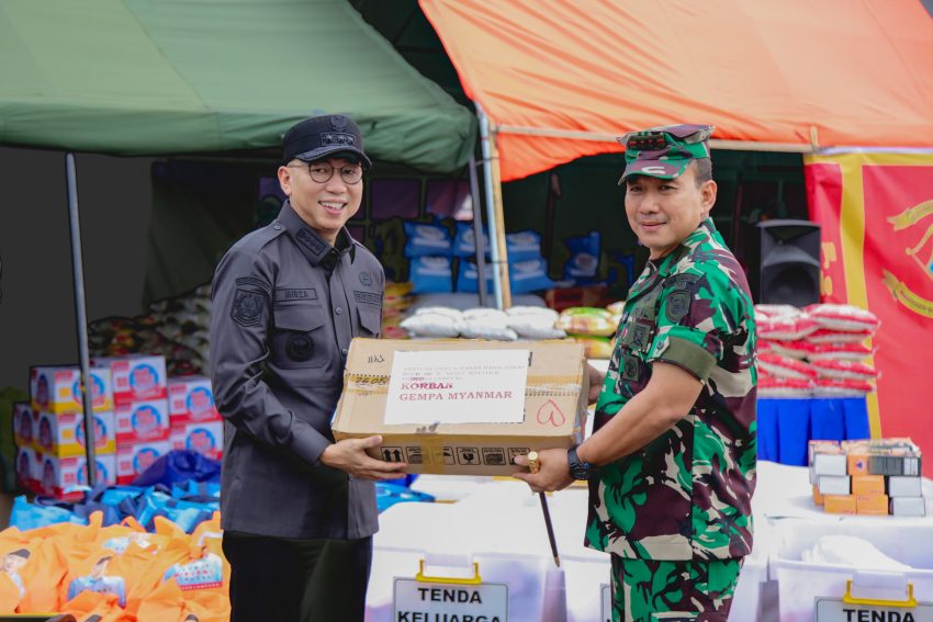Pemprov Lampung dan Brigif 4 MAR/BS Salurkan Bantuan Kemanusiaan Korban Gempa Myanmar