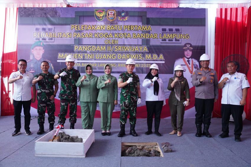 Pangdam II/Sriwijaya Laksanakan Peletakan Batu Pertama Revitalisasi Pasar Koga Bandar Lampung
