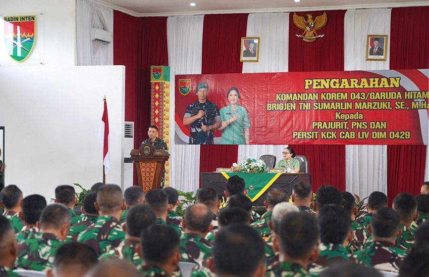 Danrem 043/Gatam Tekankan Jaga Kesehatan dan Hindari Pelanggaran Saat Kunjungi Kodim 0429/Lamtim