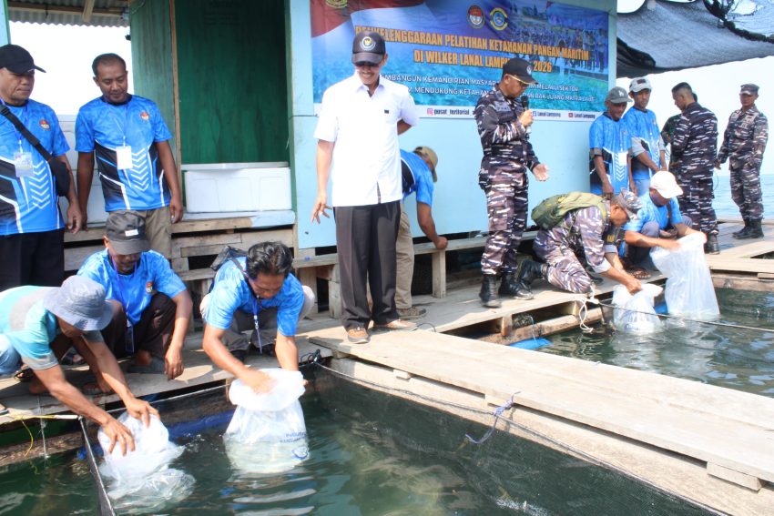 TNI AL Gelar Peletakan Ketahanan Pangan Maritim di di Wilayah Kerja Lanal Lampung