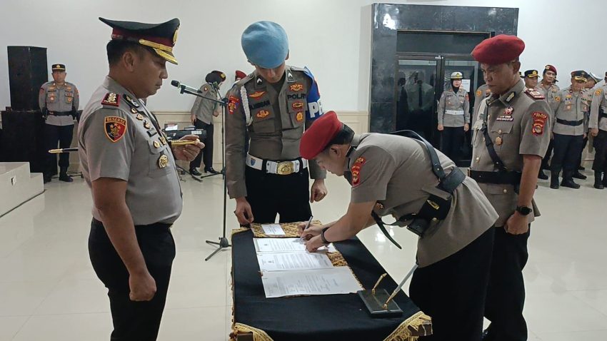 Polres Mesuji Gelar Sertijab Kasat Narkoba, Kasat Intelkam, dan Kasi Propam